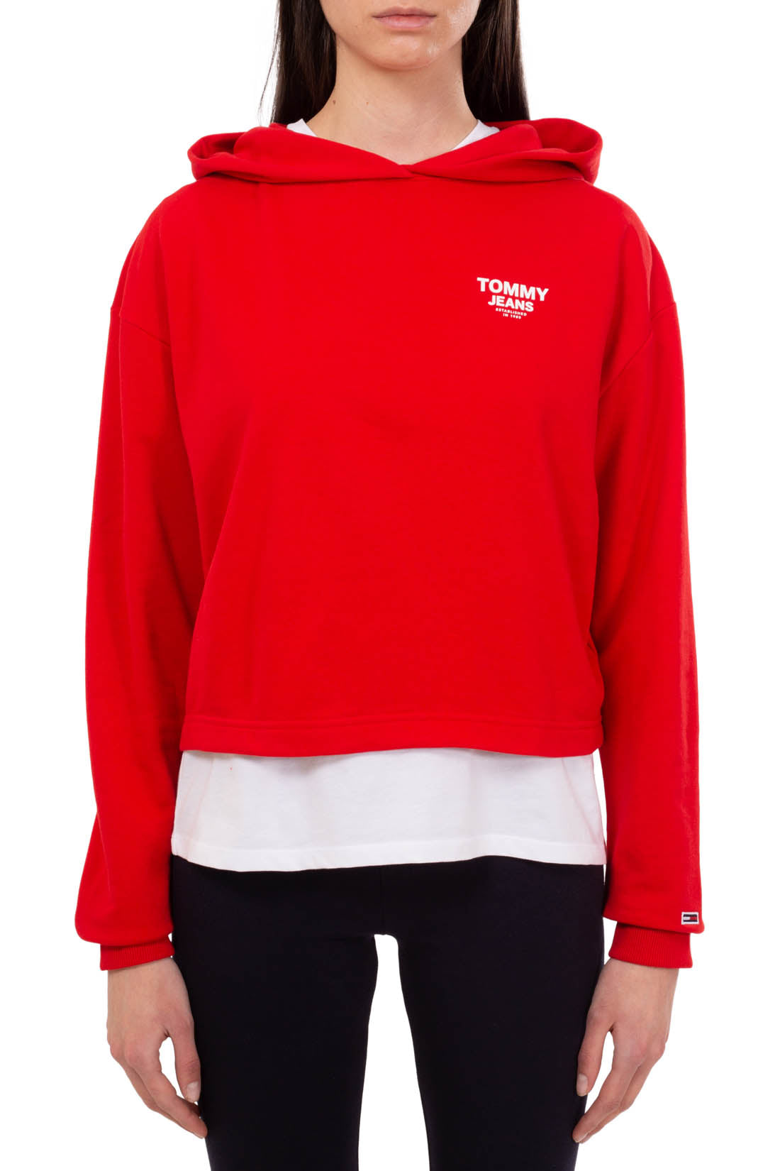 TOMMY JEANS - Women's cropped sweatshirt with logo taping  - Size L-29