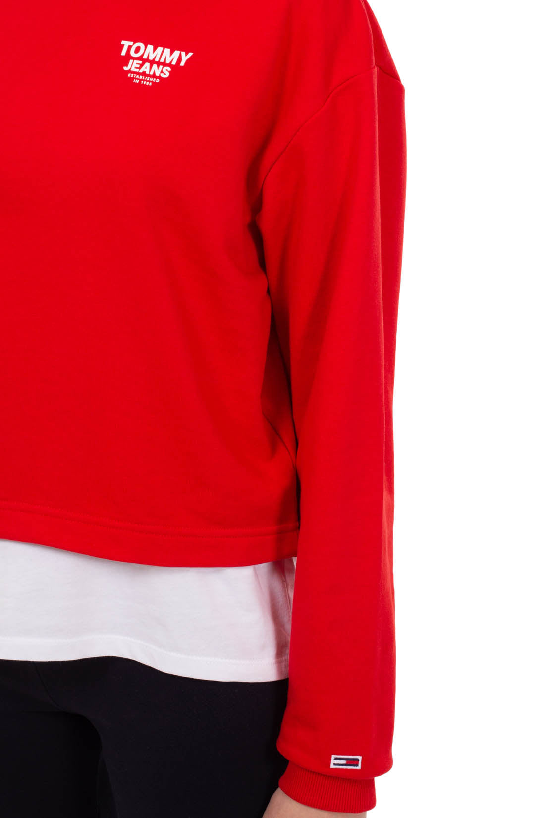 TOMMY JEANS - Women's cropped sweatshirt with logo taping  - Size L-28