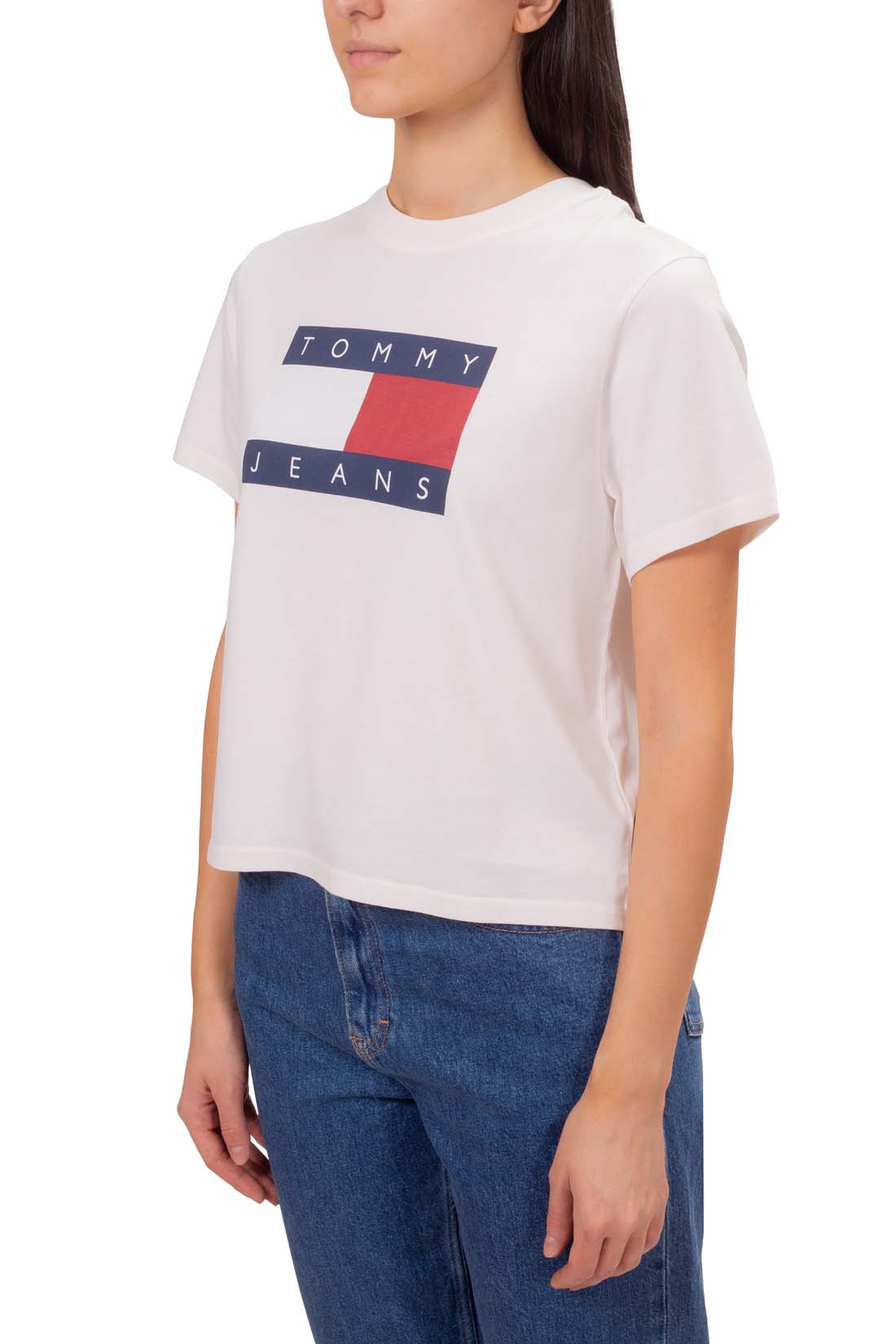 TOMMY JEANS - Women's boxy T-shirt with logo  - Size S-1