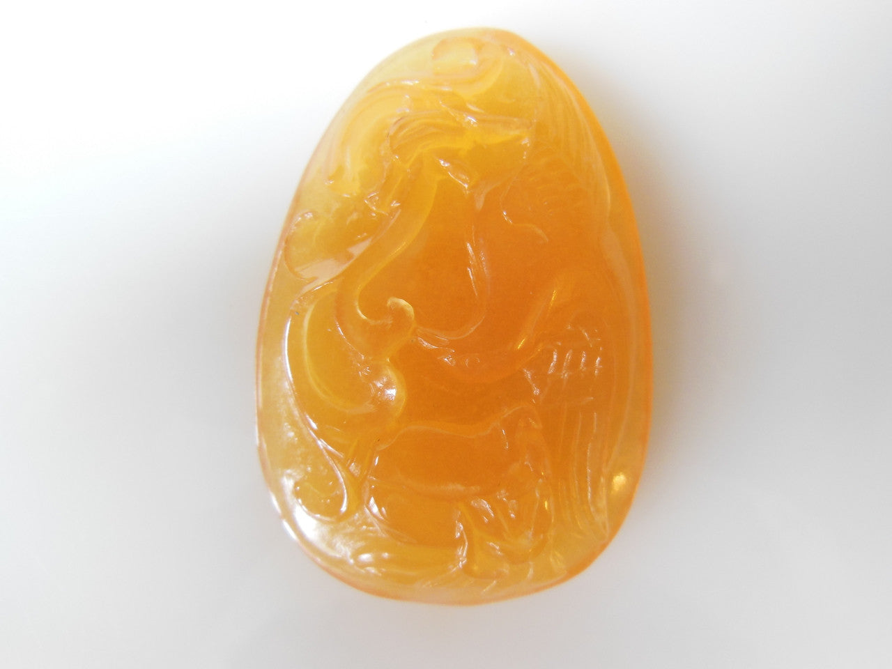 Jade Pendant- Carved golden jade from China.-2