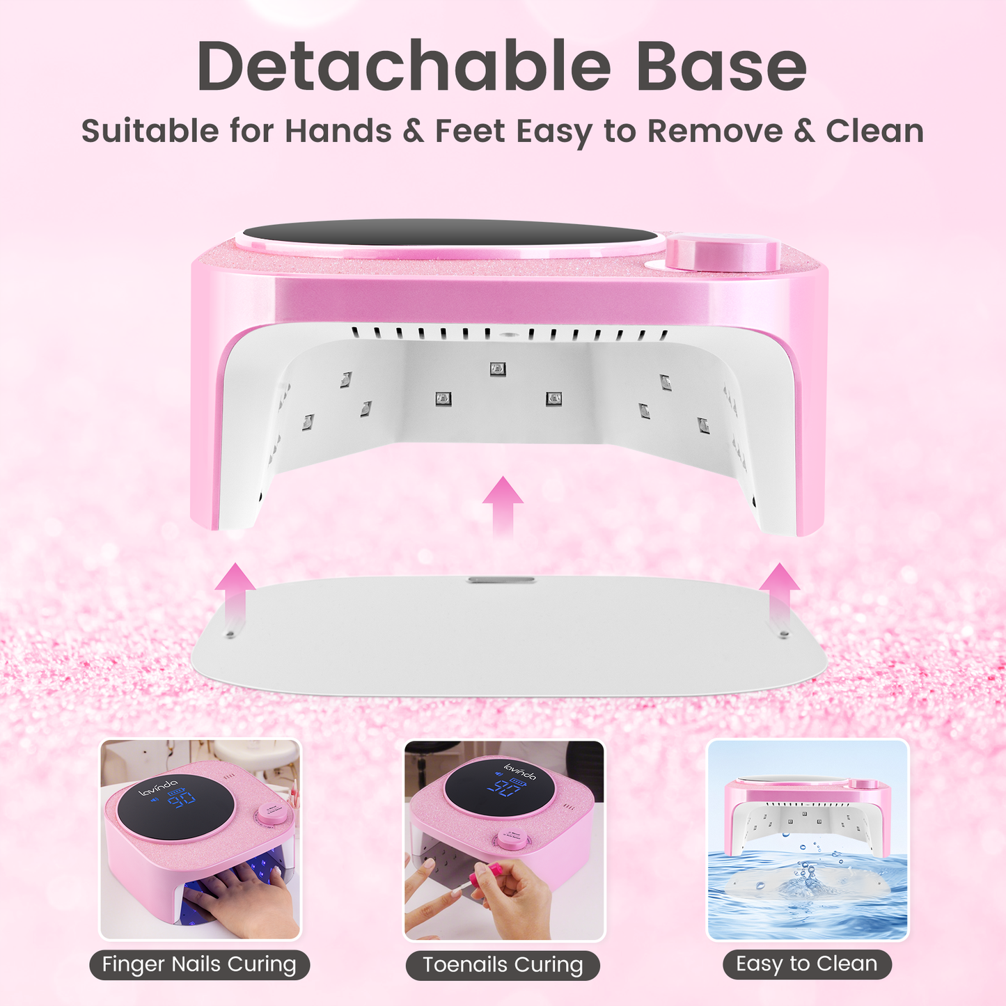Crown™ V2 Bling Nail Lamp - Pink - 54W Rechargeable UV/LED