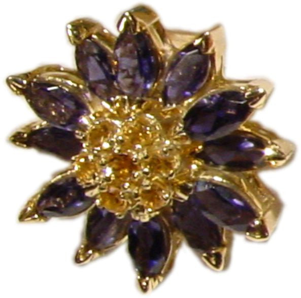 Colorful Daisy Ring-18K Gold with Semi-Precious Gemstones (Precious Gems Also Available)-23