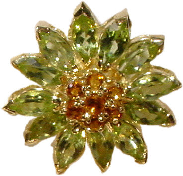 Colorful Daisy Ring-18K Gold with Semi-Precious Gemstones (Precious Gems Also Available)-4
