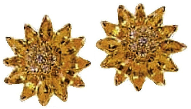 Sapphire Daisy Earrings: Pink, Yellow, Orange or White Sapphires in 18K Gold. Blue Sapphires Priced Separately.-6