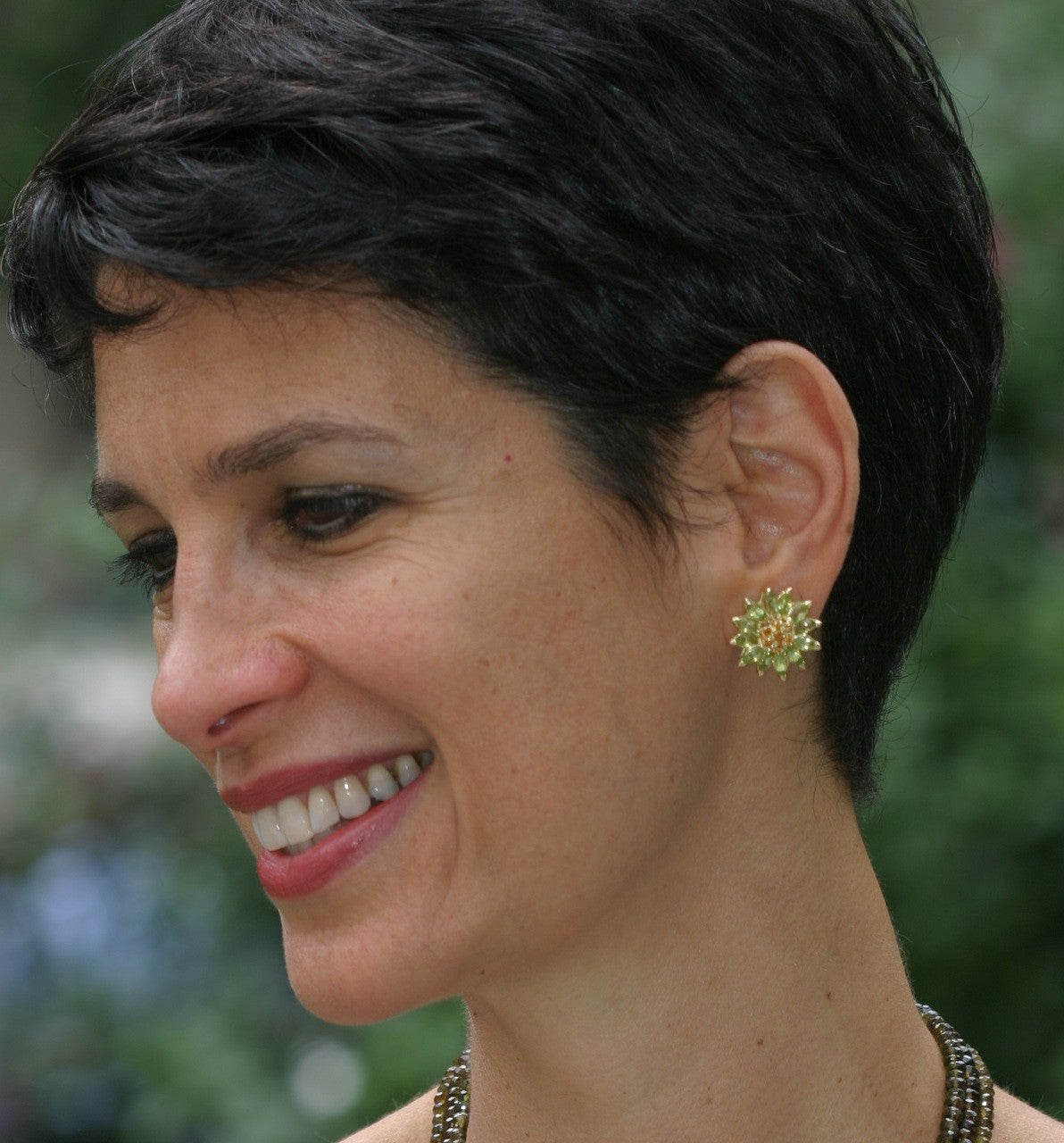 Sapphire Daisy Earrings: Pink, Yellow, Orange or White Sapphires in 18K Gold. Blue Sapphires Priced Separately.-13