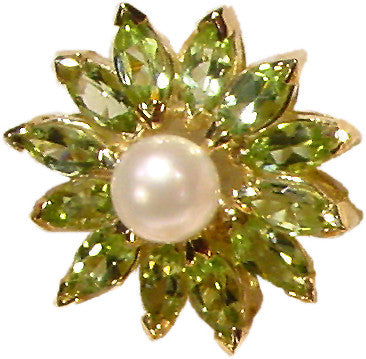 Gemstone Daisy Necklace-Clip Enhancer for Pearls or Cords. Sterling Silver & Semi Precious Stones.-17