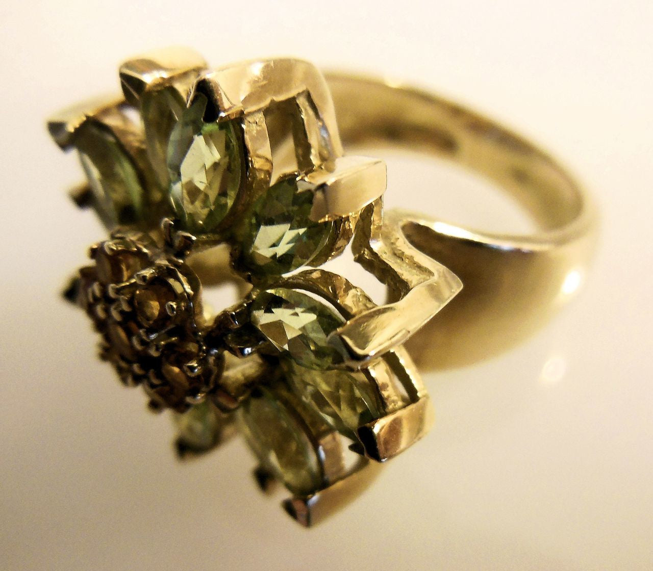Colorful Daisy Ring-18K Gold with Semi-Precious Gemstones (Precious Gems Also Available)-13