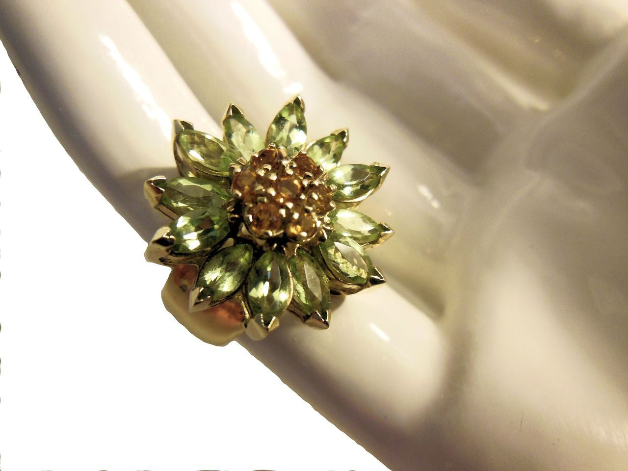 Colorful Daisy Ring-18K Gold with Semi-Precious Gemstones (Precious Gems Also Available)-15