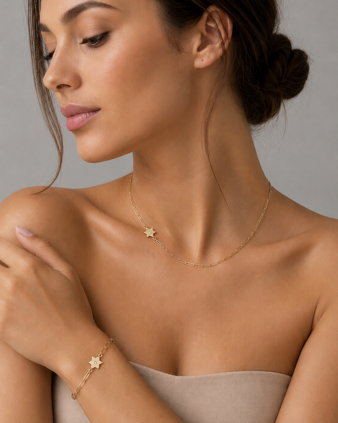 Dani Hamsa Diamond Paperclip Bracelet | Anklet