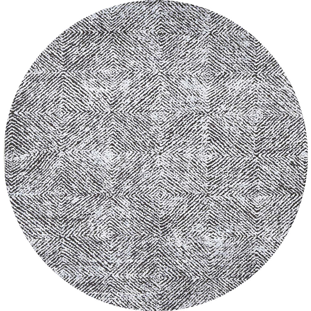 Contemporary Lauro in Grey : Round Rug-0