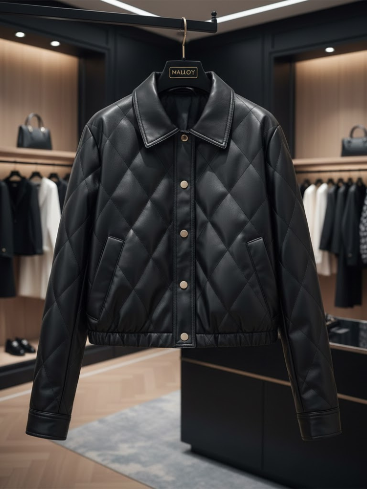 Diamond-Quilted Eco-Leather Jacket • DUMBO New Collection BYMANYC ® New York-1