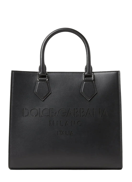 Dolce & Gabbana Men Debossed Logo Tote Bag