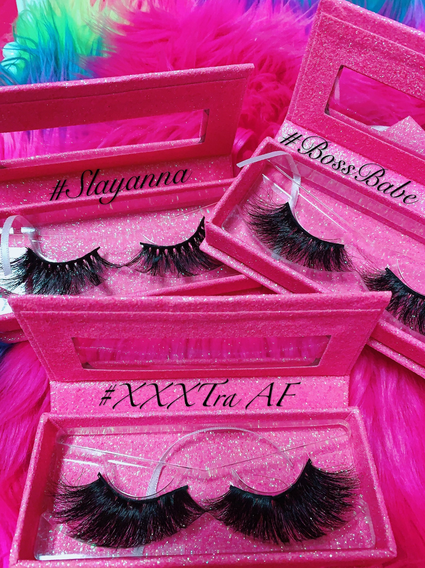 #XXXTRA AF 5D DreamDoll-LUXE Lash *PINK GLITTER* Glam Magnet Case