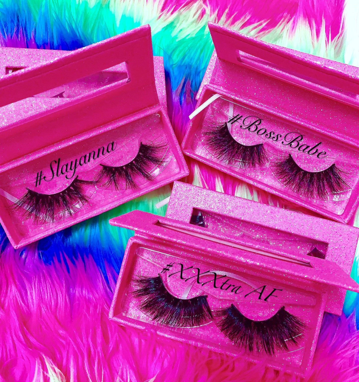 #XXXTRA AF 5D DreamDoll-LUXE Lash *PINK GLITTER* Glam Magnet Case