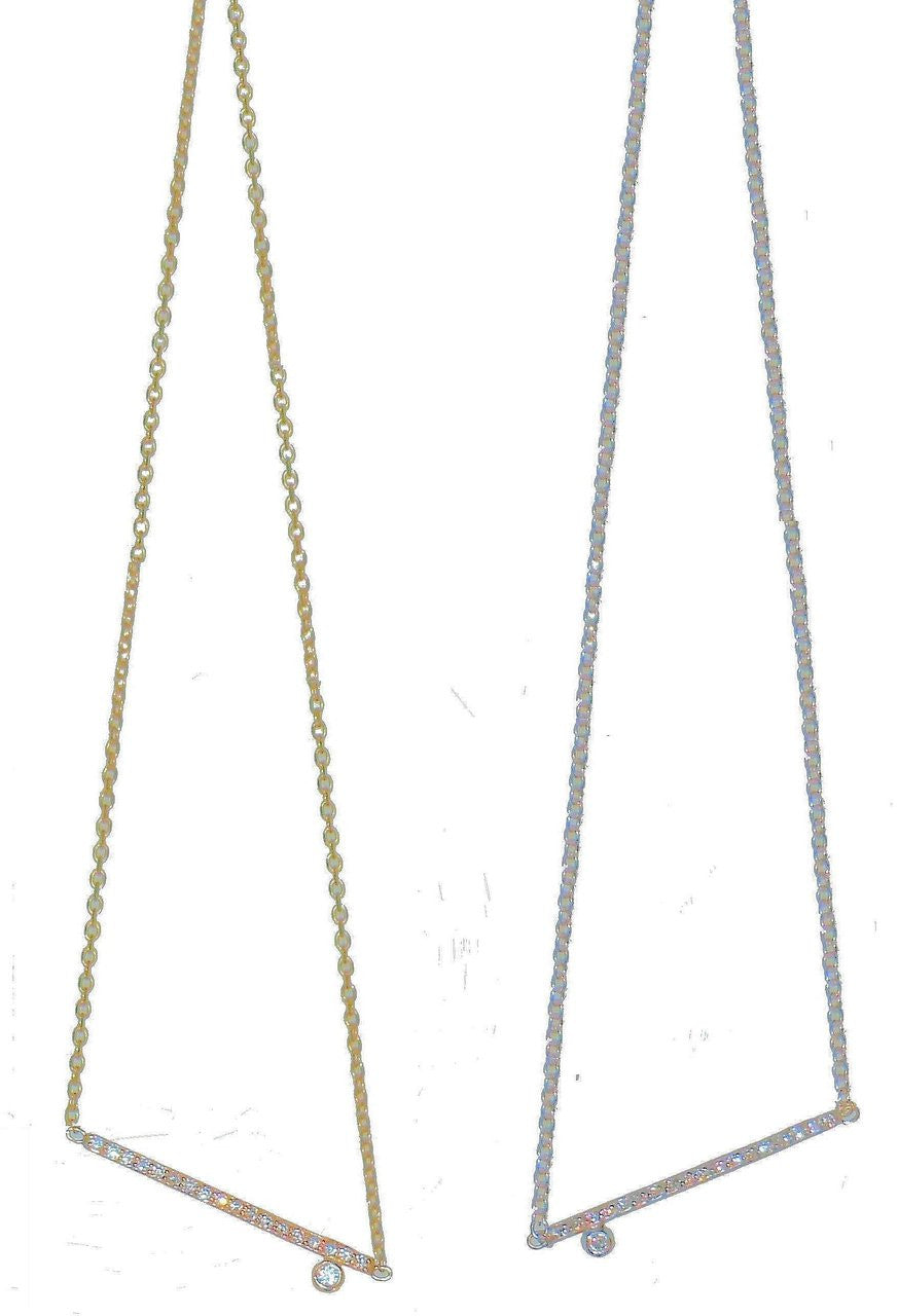 Dot & Line Necklace: Sterling Silver and Diamonds-10