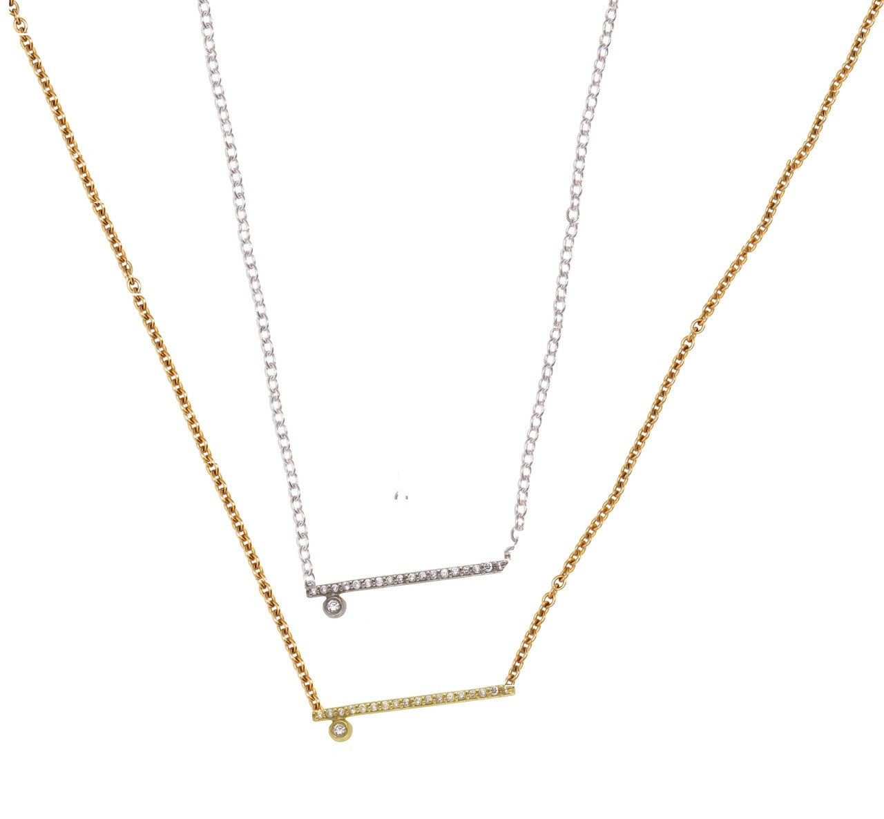 Dot & Line- 18K gold & all diamonds earrings-9