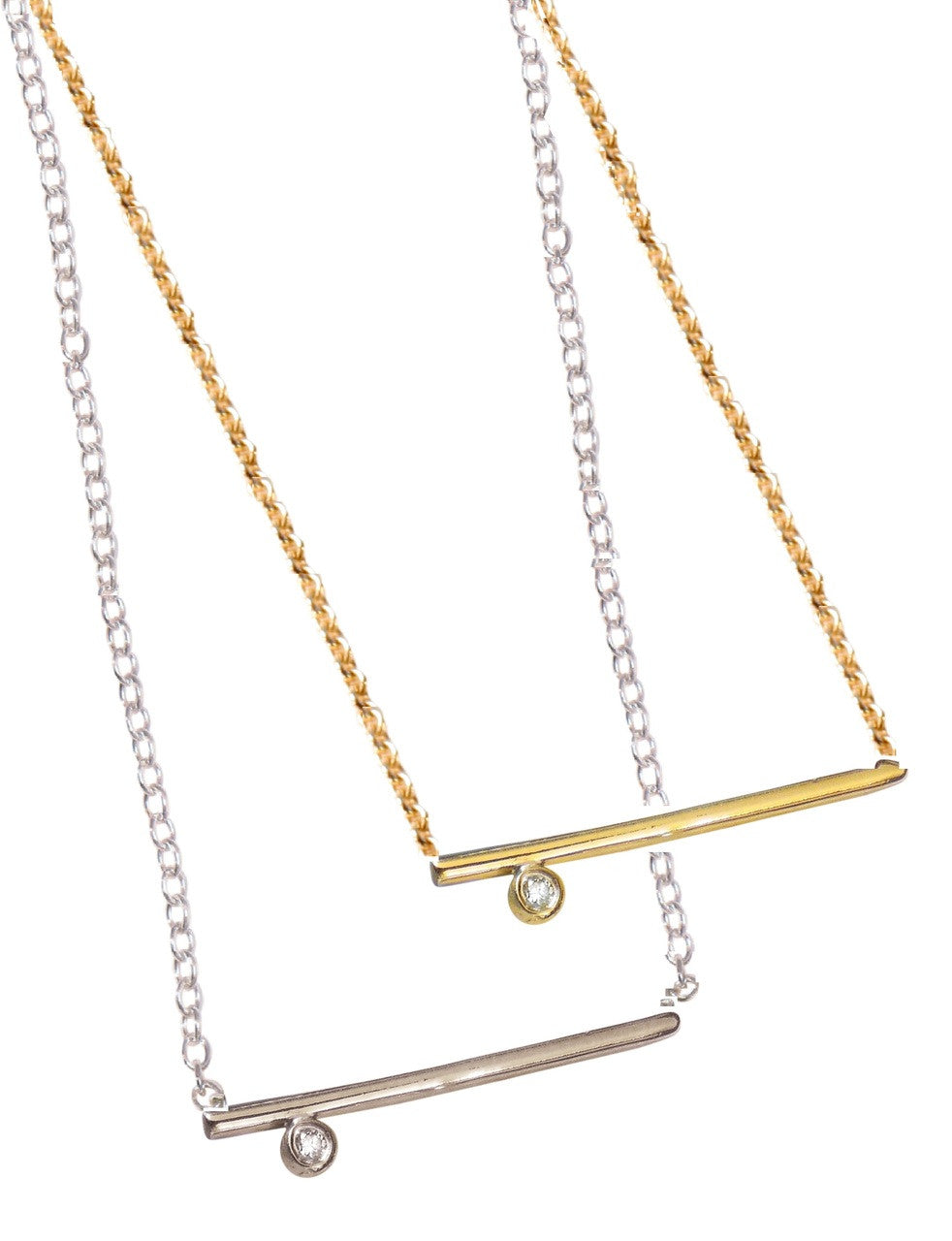 Dot & Line- 18K gold & all diamonds earrings-10