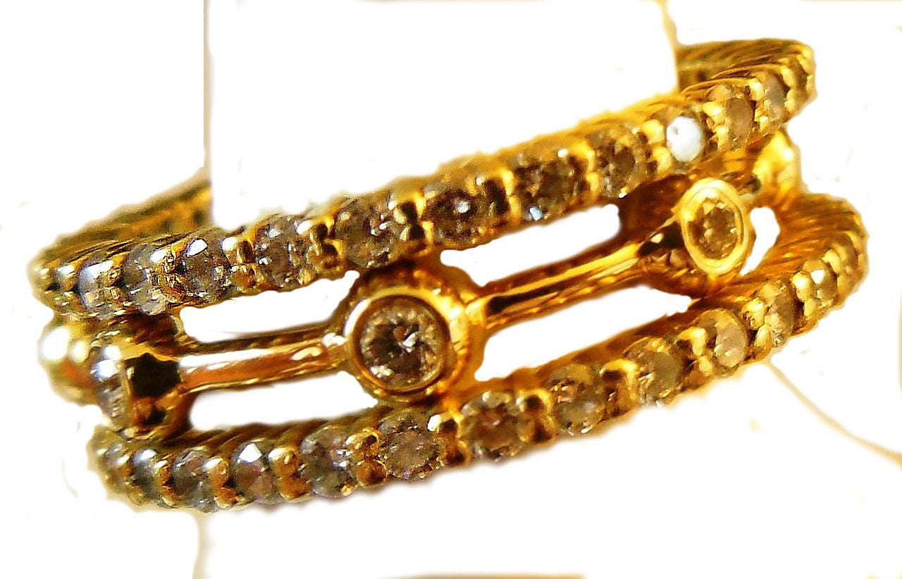 Straight Stacking Ring- 18K gold with diamonds-2