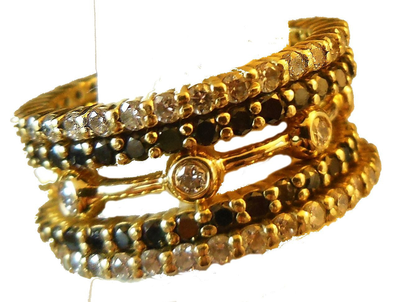 Straight Stacking Ring- 18K gold with diamonds-6