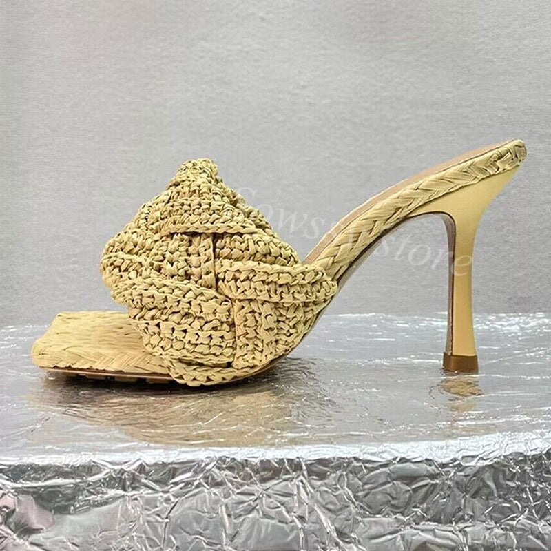 Genuine Leather and Sheepskin Woven Ladies Heels, Luxury at it's Finest