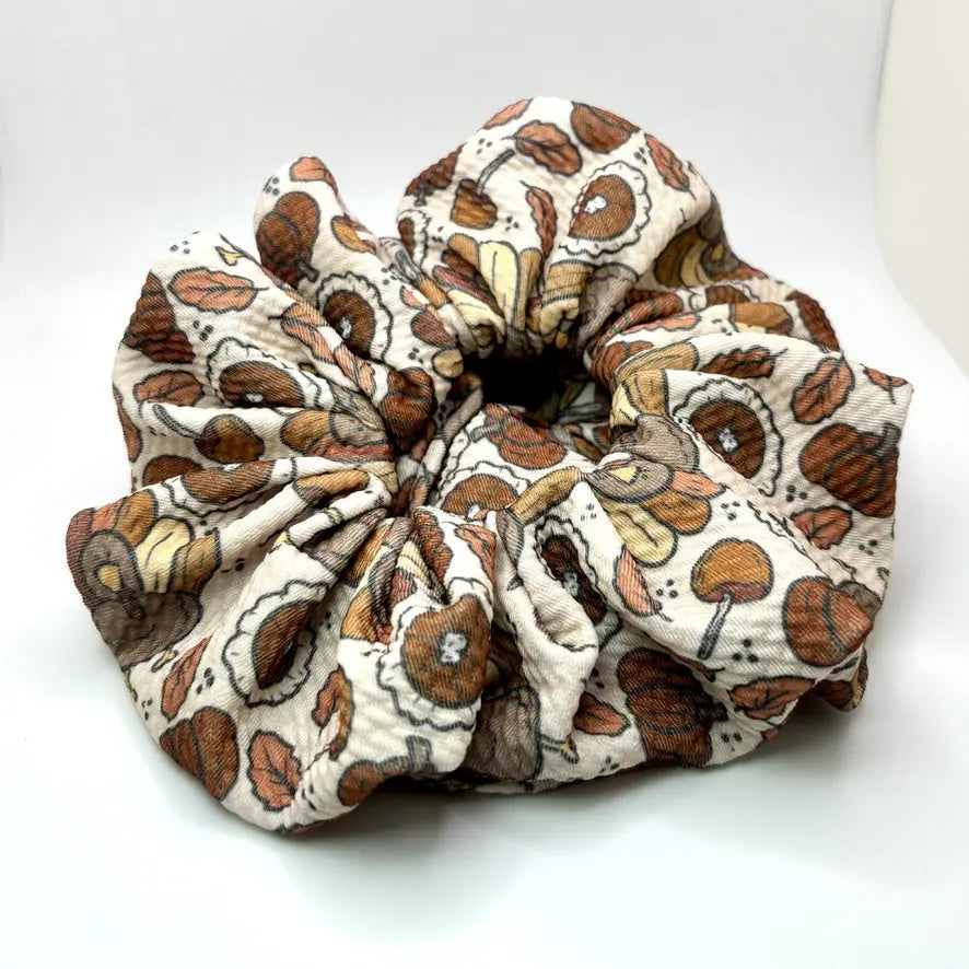 Turkey and Pie Thanksgiving Bullet Scrunchie