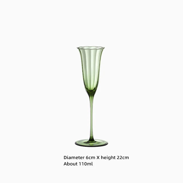 Vintage Green Red Wine Cup Glass Goblet Champagne Cup Cocktail Martini Glass  Home Drinking Utensils Crystal Cup