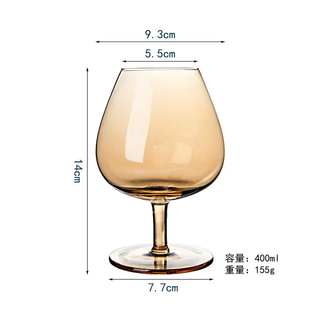 1pcs Nordic Golden Unleaded Crystal Wine Glass Luxury Amber Handmade Champagne Glasses Cocktail Goblet Set Bar Family Drinkware