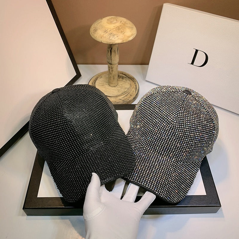 Summer Duck Tongue Hat Heavy Handmade Water Diamond Full Diamond Baseball Hat Versatile Sunshade and Sunscreen Hat