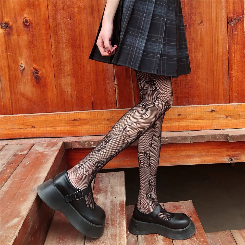 Hello Kitty Fishnet Socks Sexy Stockings Women's Thin Section Kulomi JK Hello Kitty Hello Kitty Socks Women