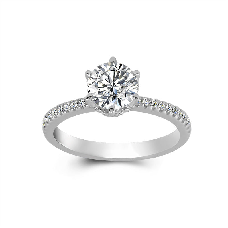 Gekweekte diamantring, elegante diamantverlowingsring, nie-aanslag 18K goud laboratoriumgekweekte diamantring