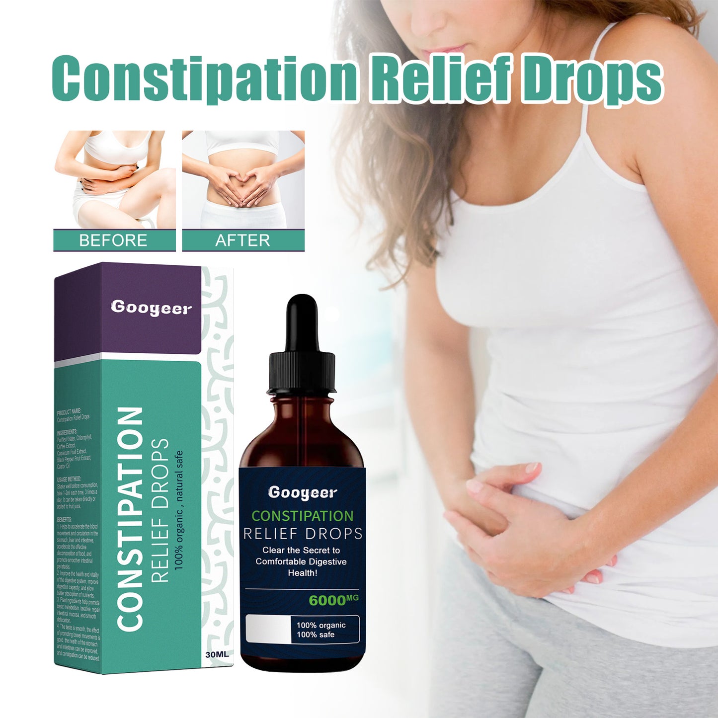 Defecation Care Drops Relieve Distention, Clear Bowel And Bowel Care