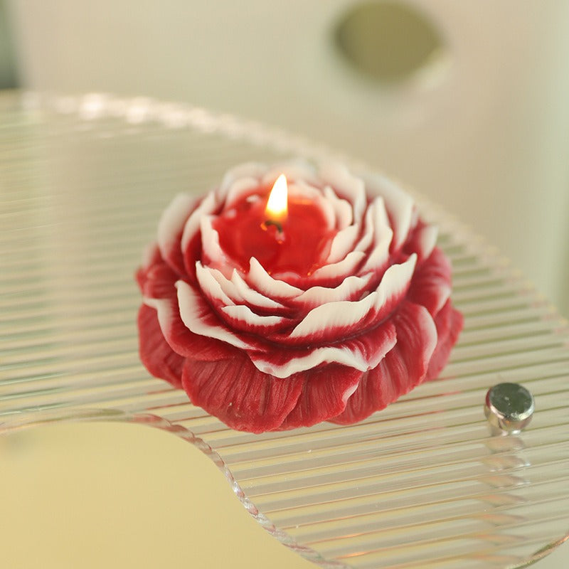 Pure handmade peony shaped aromatherapy candle wedding gift, birthday gift, banquet decoration