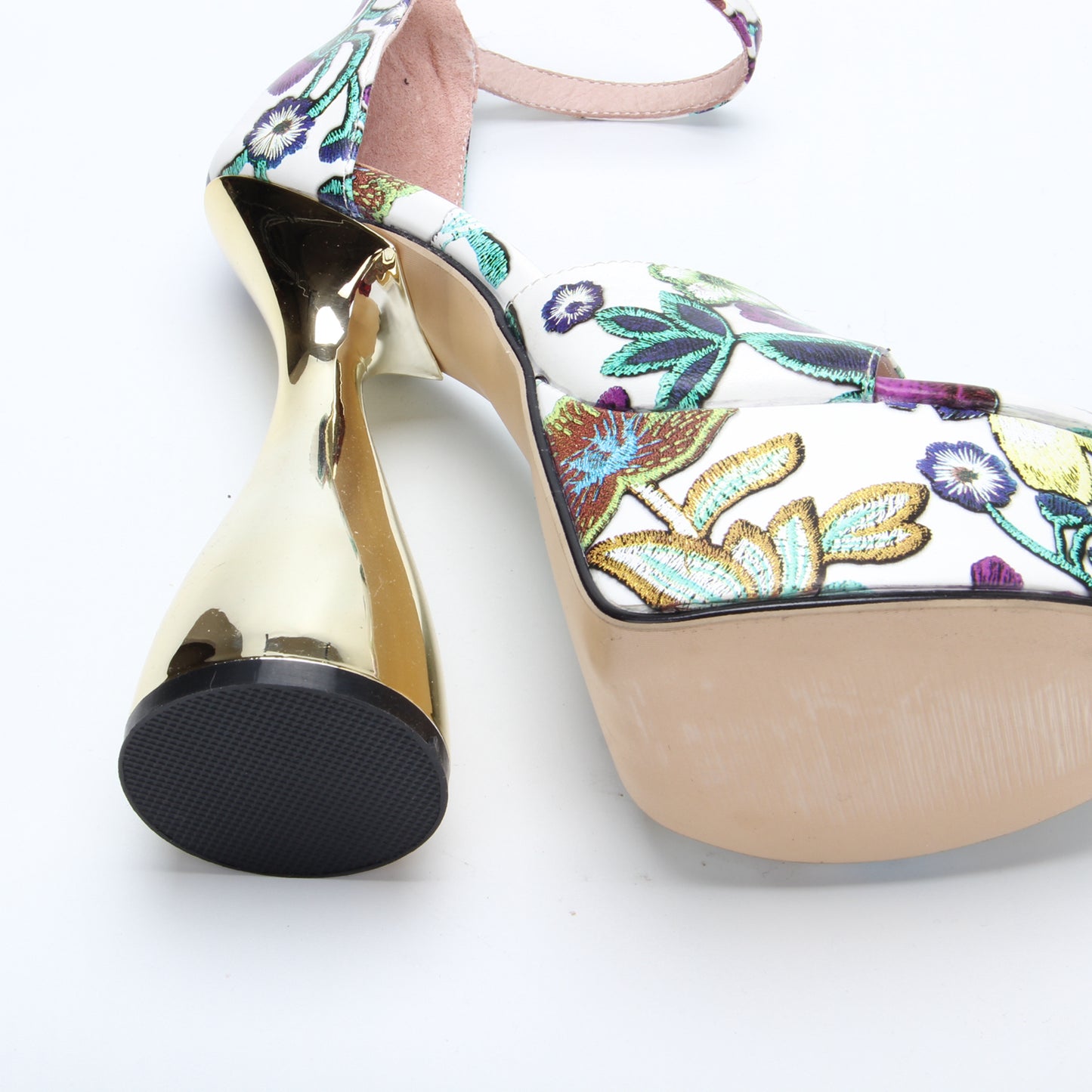 Sandals Women's New Summer Super High Heel Thick Heel Waterproof Platform Embroidered Buckle Fish Mouth 16cm High Heels