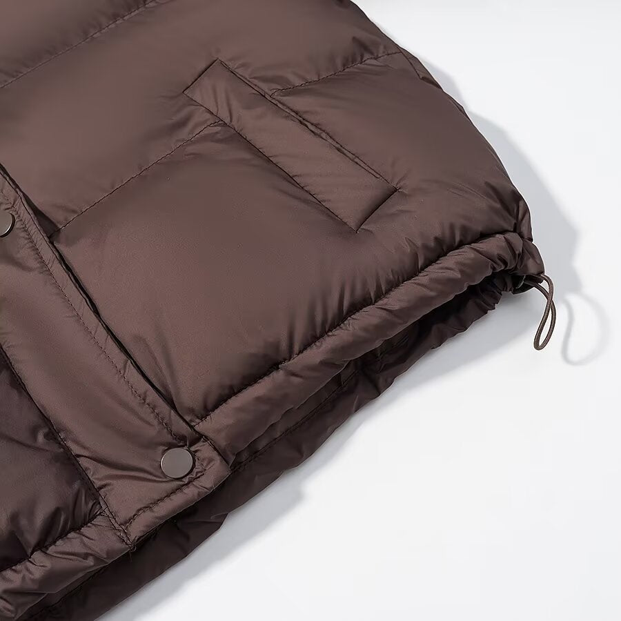 New Women's Fashionable Versatile Short Removable Hooded Cotton-Padded Coat