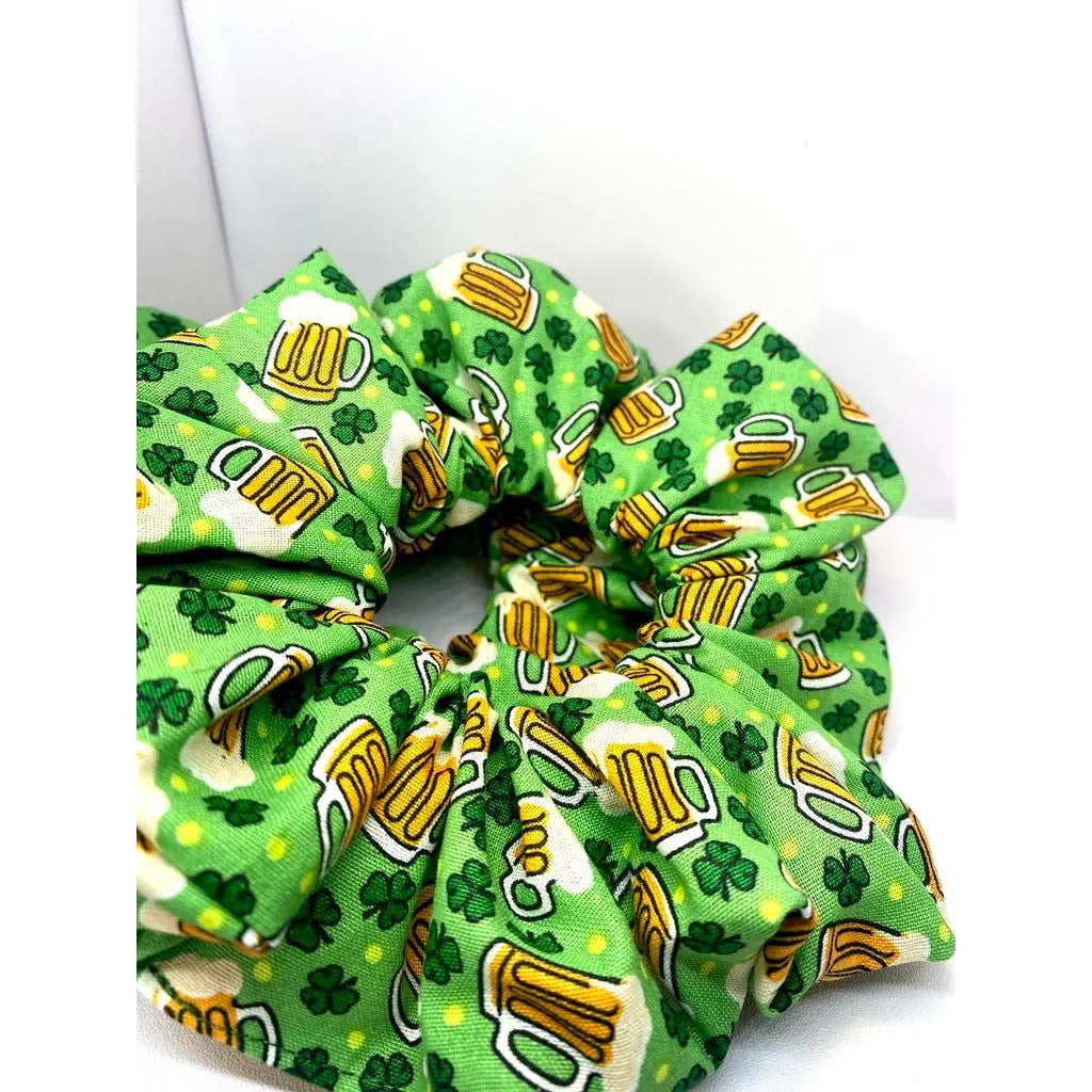 Beer and Shamrocks St Patrick's Scrunchie