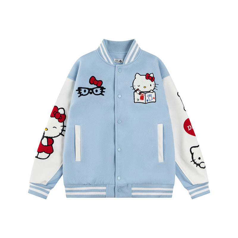 Hello Kitty Embroidered Baseball Jacket