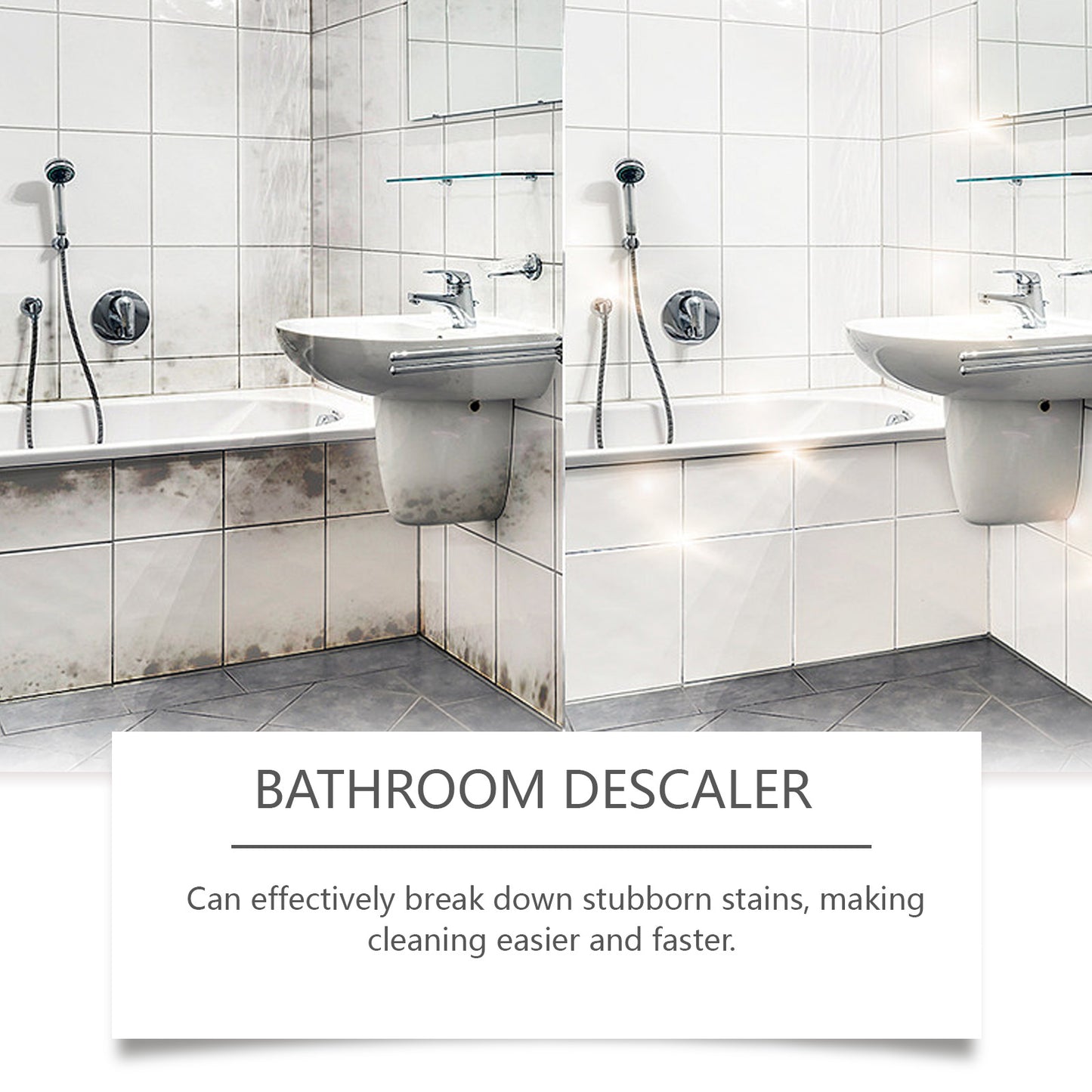 Bathroom Sink Stainless Steel Cleaner Shower Room Glass Scale Decontaminating Cleaner Bathtub