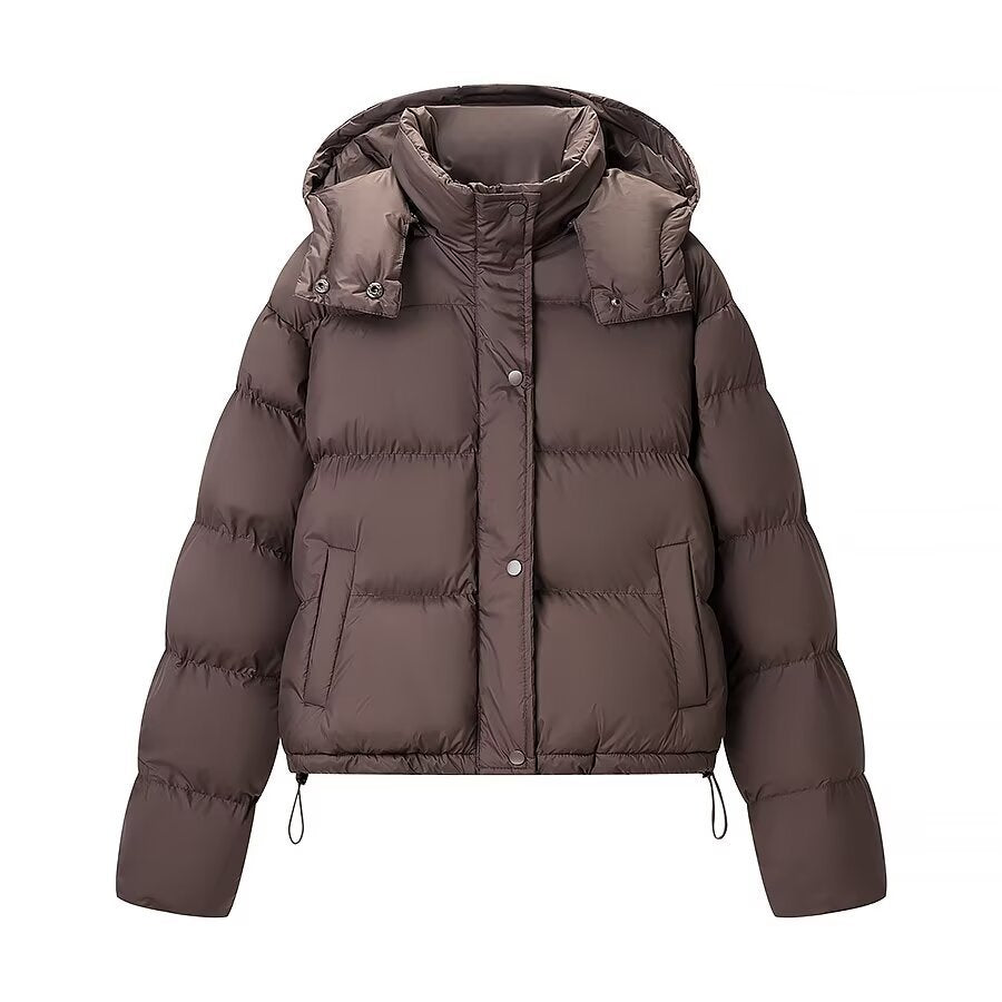 New Women's Fashionable Versatile Short Removable Hooded Cotton-Padded Coat