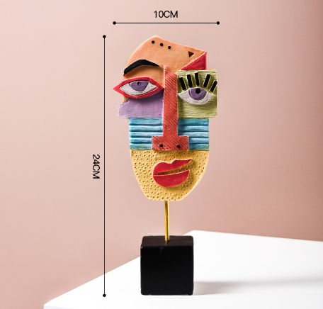 INS wind resin crafts creative living room wine cabinet decoration wholesale abstract facial art ornaments