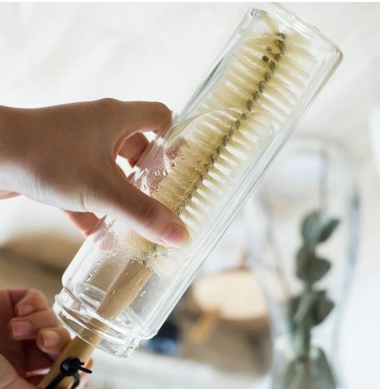 Long Handle Cup Brush Wood Straight Nylon Bottle Scrub Clean Brush Groceries Wood Handle Hook