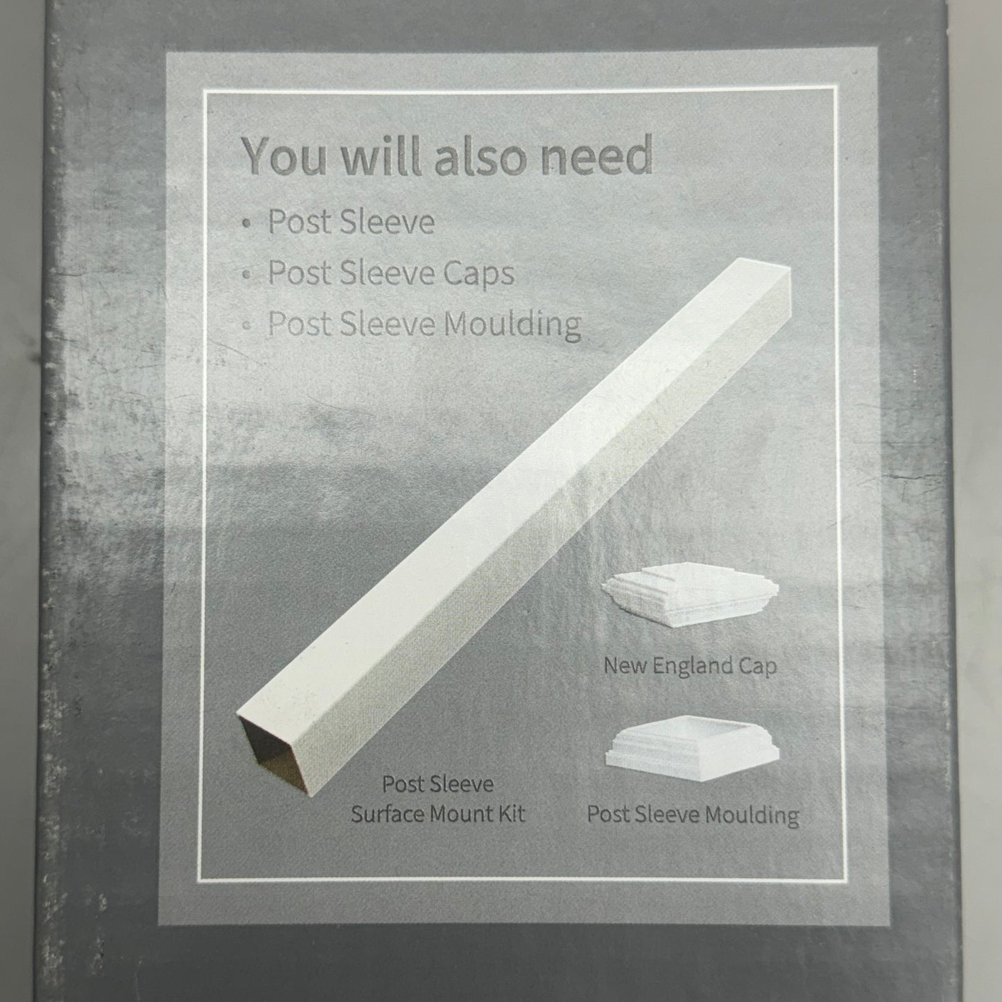 FIBERON Easy Install Post Sleeve Surface Mount Kit 37"x3.5" Silver 10131