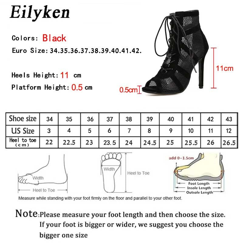 Fashion Black Net Fabric Cross-tied Sandals 2021 Summer Lace Up Peep Toe High Heels Ankle Strap Hollow Out Woman Shoes