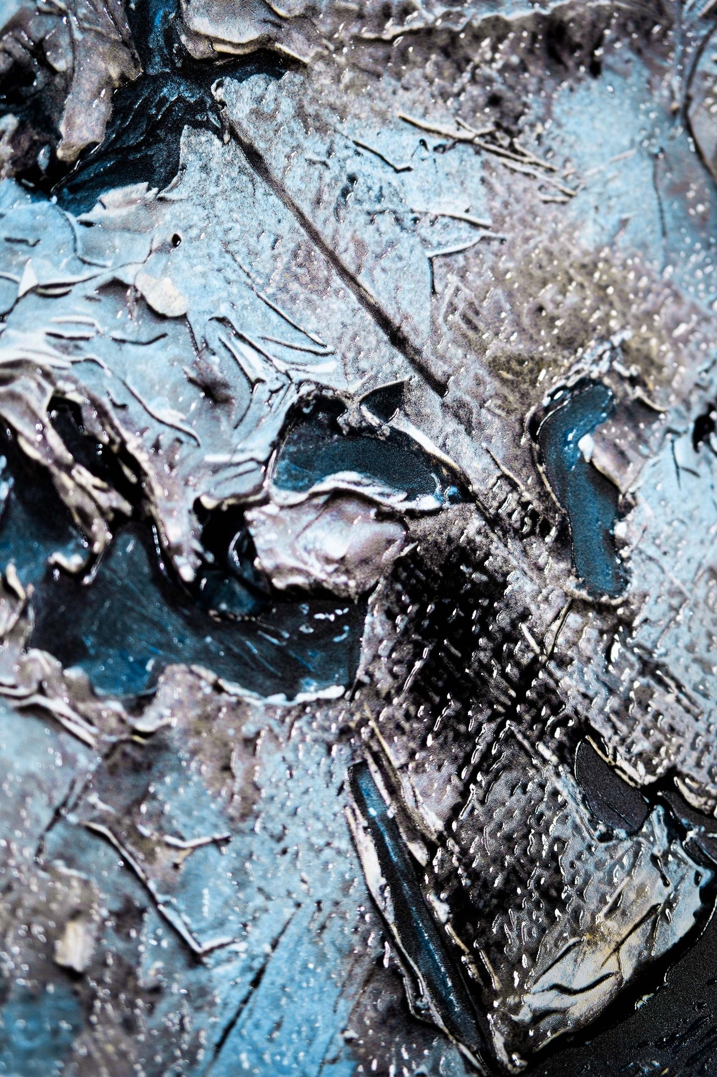 Sapphire Metallic Atlas — 3D Haptic Embossed High-Gloss Luxury Wall Art-4