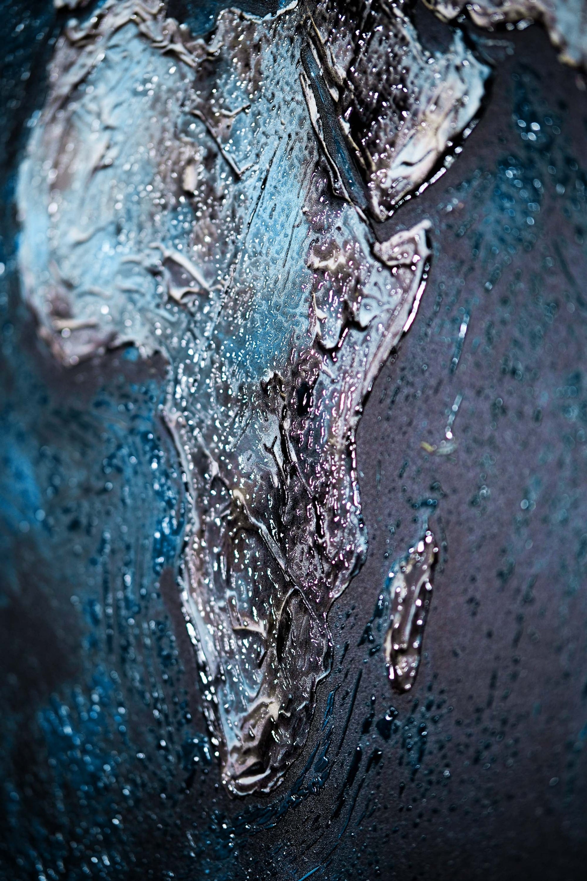 Sapphire Metallic Atlas — 3D Haptic Embossed High-Gloss Luxury Wall Art-2