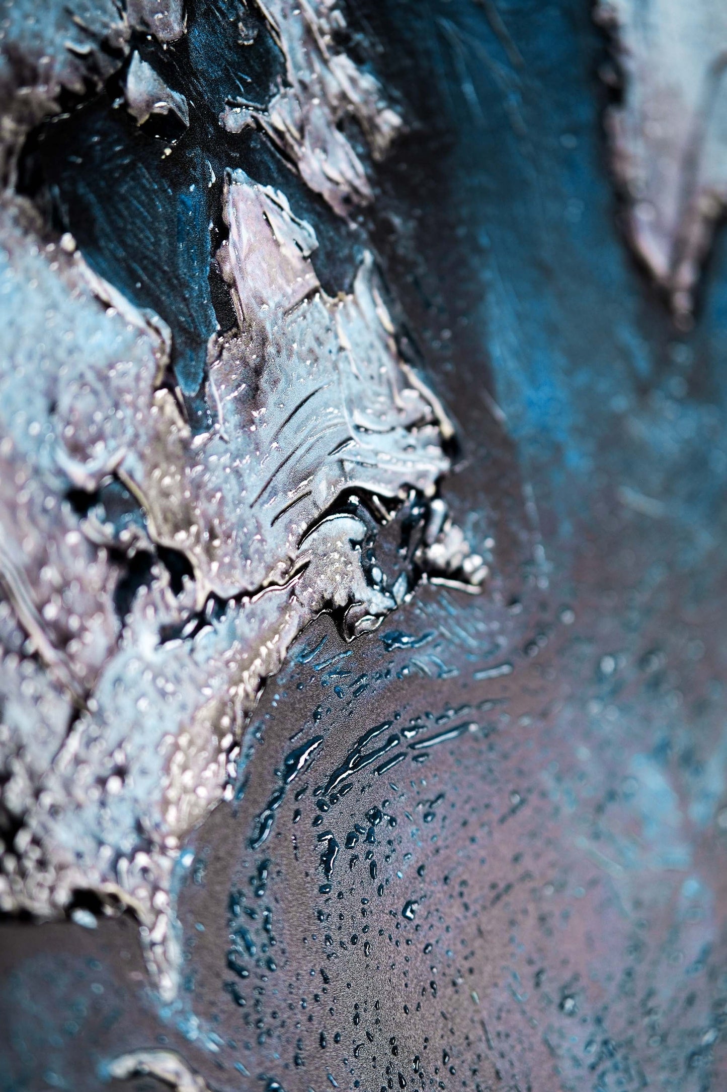 Sapphire Metallic Atlas — 3D Haptic Embossed High-Gloss Luxury Wall Art-1