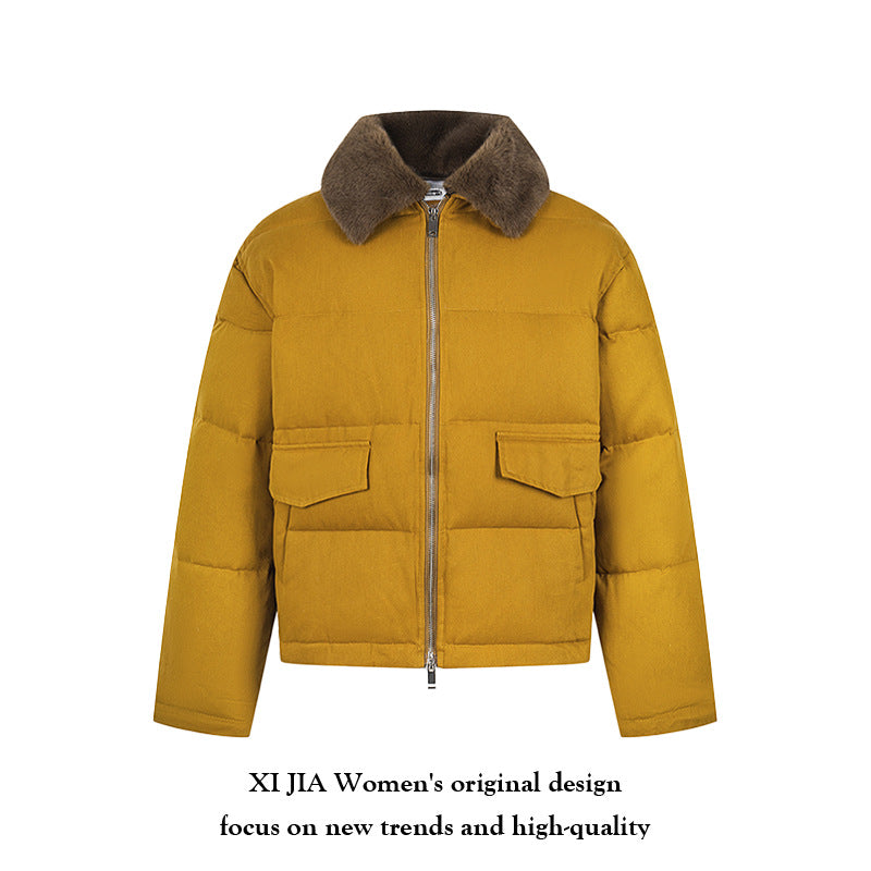 Turn-down Collar Cotton Coat Casual High-end Thickened Cotton Jacket