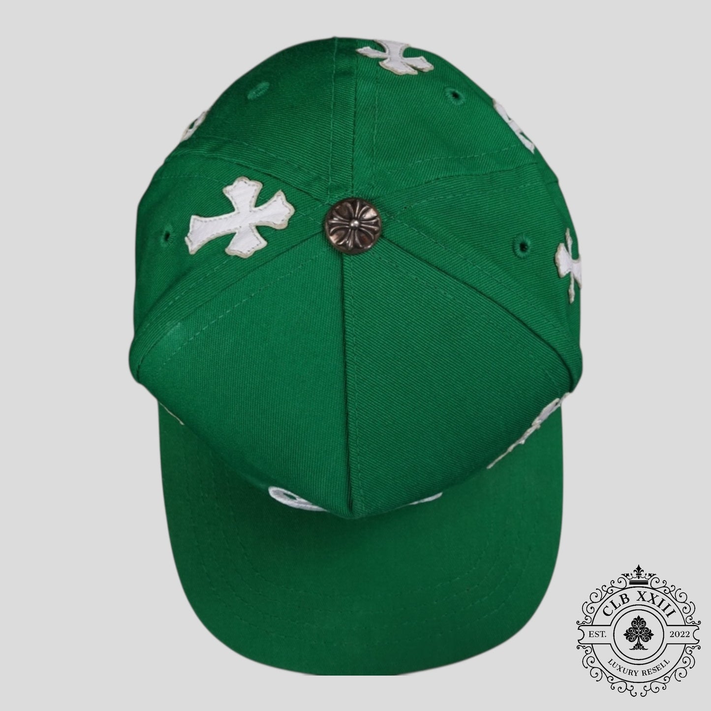 Chrome Hearts Cross Patch Hat in Green / White