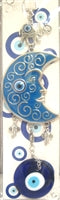 Evil Eye - Light Blue Moon with Evil Eye ornament /Charm 10"