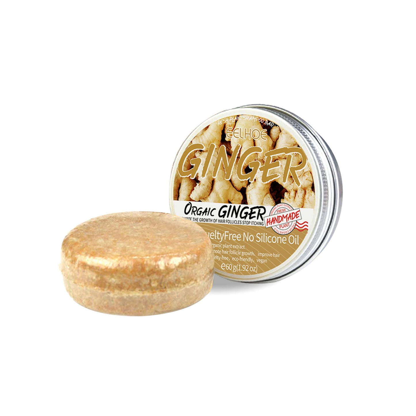 Handmade Organic Ginger Soap, Anti-Loss Hair Care Tight Hair Clean And Smooth Hair Moisturizing Scalp Shampoo Soap