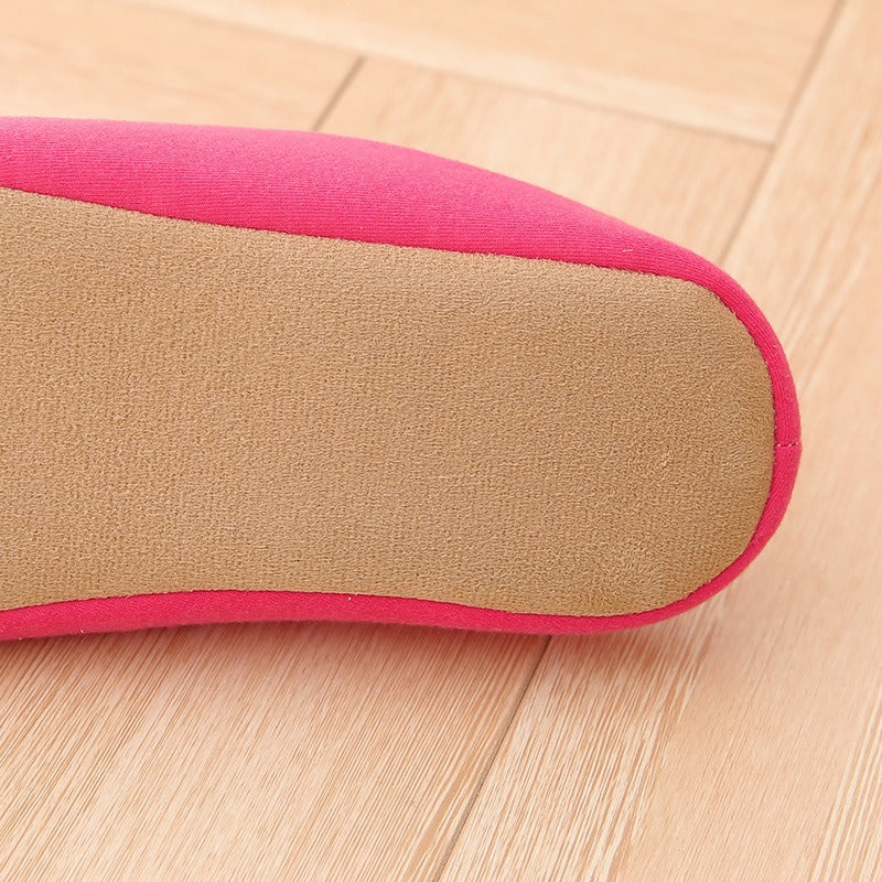 Autumn and winter men and women's indoor wooden floor Japanese pure color cotton slippers Chicken rolls all season warm slippers